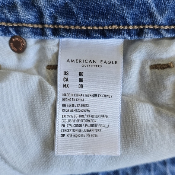 American Eagle Ruffle Tiered Denim Skirt 00 - Picture 6 of 6